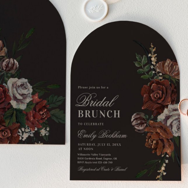 Moody Floral Arch Bridal Brunch Invitation (Creator Uploaded)