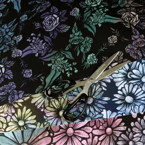 Moody Floral Art Nature Witch Purple Moods Flowers Wrapping Paper Sheets