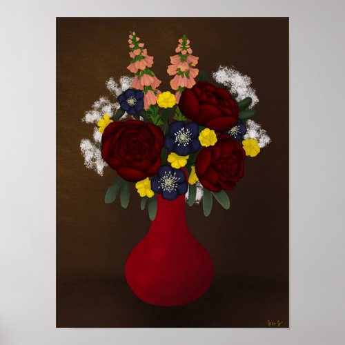 Moody Floral Bouquet Still Life Fine Art Print