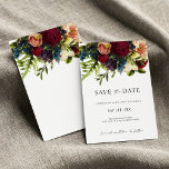Moody Floral Burgundy Wedding Save the Date Invitation<br><div class="desc">This design measures 5 x 7 inches/  12.7 x 17.8 cm and is perfect for invitations. #zazzlemade</div>