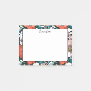 Moody Floral Custom Name Stationery Post-it Notes