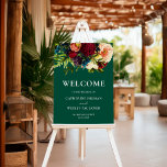 Moody Floral Emerald Wedding Welcome Sign<br><div class="desc">Moody Burgundy Floral Wedding Collection, is a captivating fusion of deep, rich hues. With options in navy blue, emerald, and gothic black variations, this collection is a perfect match for any jewel-toned wedding theme. From enchanting invitations to coordinated stationery, our designs capture the essence of romance and drama. Elevate your...</div>