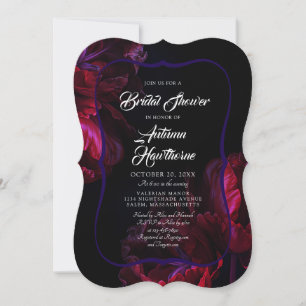 Moody Floral Gothic Bridal Shower Invitation