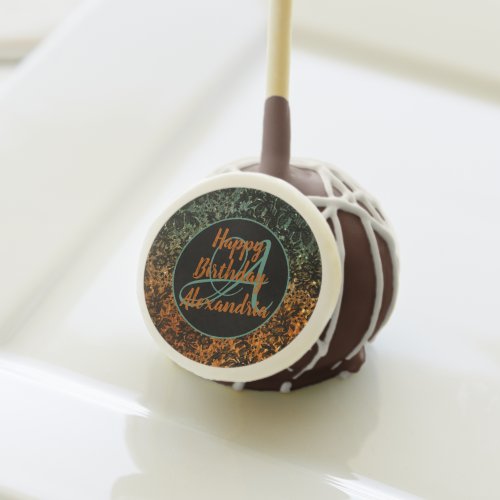 Moody Floral Monogram Personalized Birthday Cake Pops