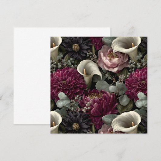 Moody Floral Pattern with Dahlias and Calla Lilies (Front/Back)