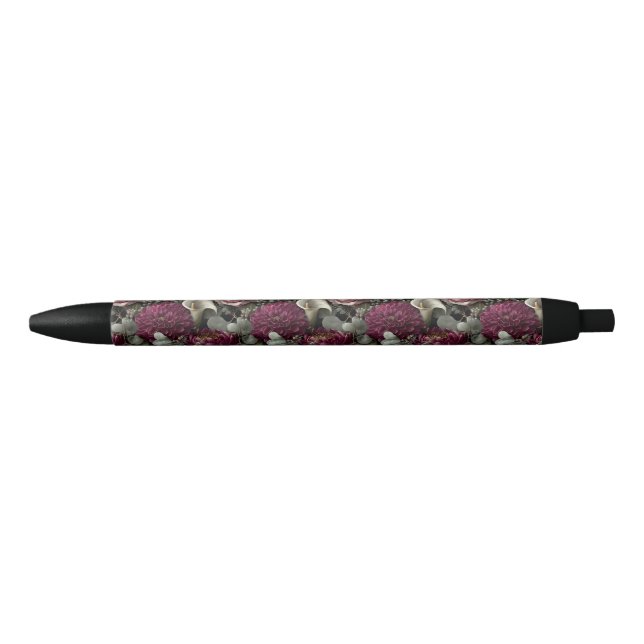 Moody Floral Pattern with Dahlias and Calla Lilies Pen (Front)