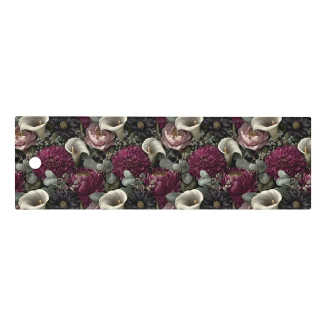 Moody Floral Pattern with Dahlias and Calla Lilies Ruler (Front)