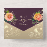 Moody Floral Purple Wedding All In One Invitation