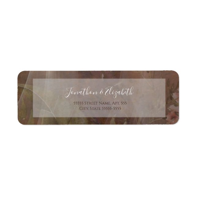 Moody Floral Vellum Wedding Label (Front)