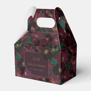 Moody Floral Wedding Rich Autumn Botanical Favor Boxes