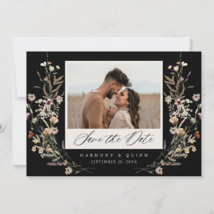 Moody Floral Wedding Save the Date