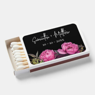 Moody Florals Modern Rustic Wedding Favor Matchboxes
