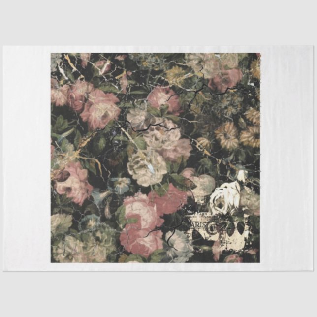 Moody Flowers Tissue Paper (Front)