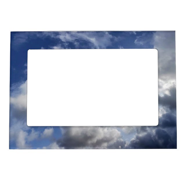 Moody fluffy clouds in blue Cornish sky Magnetic Frame (Front)
