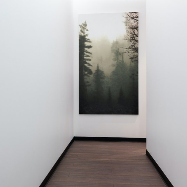 Moody Foggy Treescape Landscape Painting Canvas Print (Creator Uploaded)