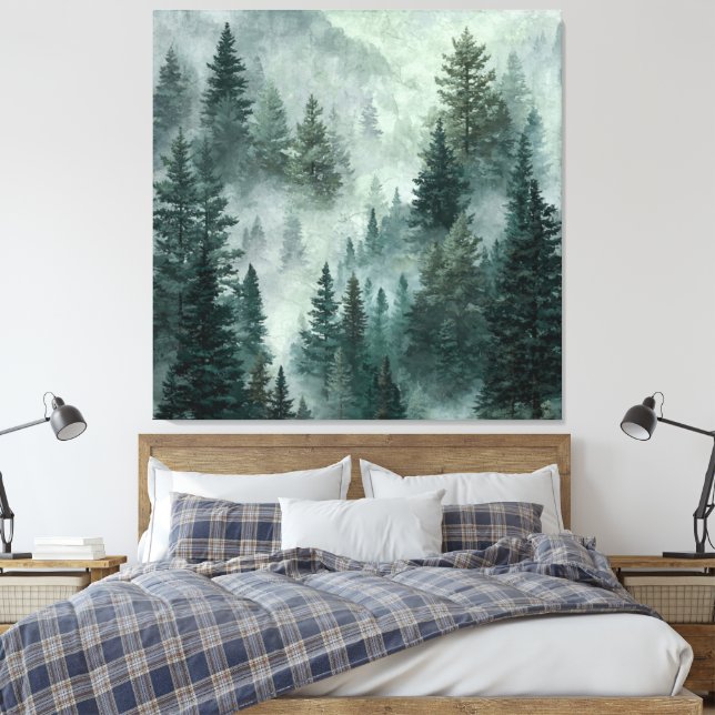 Moody Forest Canvas Print (Insitu(Bedroom))