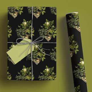 Moody Forest Glam Botanical Diamond Wrapping Paper Sheets