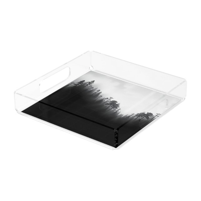 Moody Forest Shower Curtain Acrylic Tray (Angled)