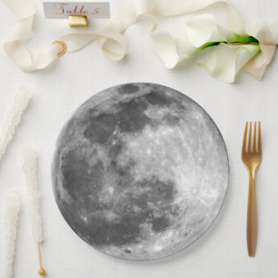 Moody Full Moon Paper Plates