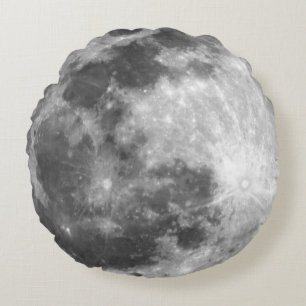 Moody Full Moon Round Pillow