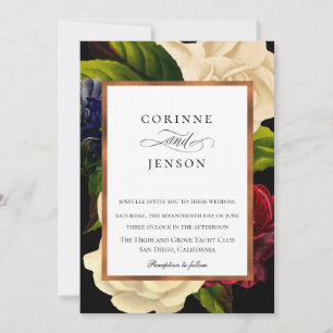 Moody Garden Floral Wedding Invitation