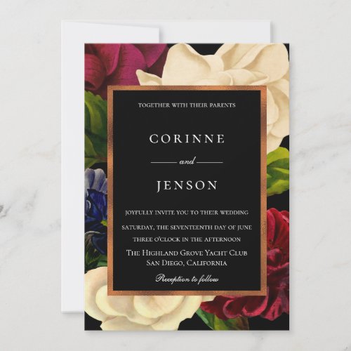 Moody Garden Floral Wedding Invitation