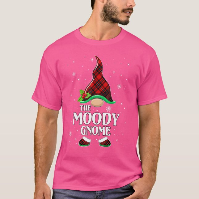 Moody Gnome Red Plaid Matching Family Christmas Pa T-Shirt (Front)