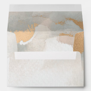 Moody Gold Watercolor Abstract Envelope
