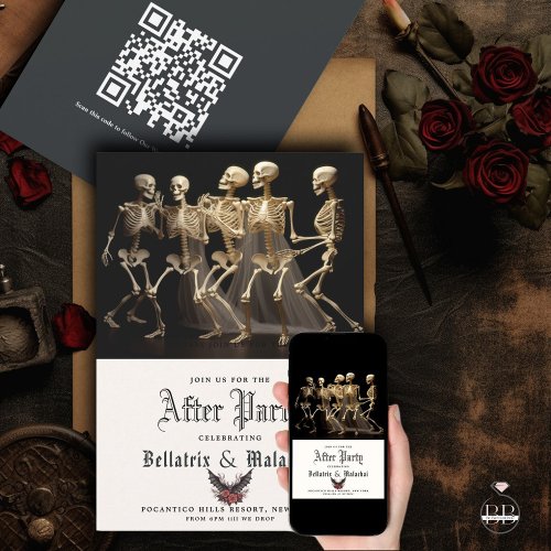 Moody Goth Rosewood After Party QR Code  Save The Date