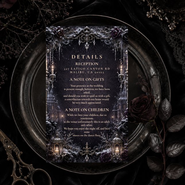 Moody Goth Winter Wedding Enclosure Card (Creator Uploaded)