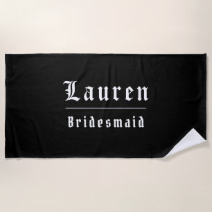 Moody Gothic Bridesmaid Beach Towel