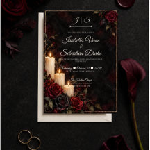Moody Gothic Candlelit Rose Wedding