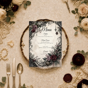 Moody Gothic Christmas Wedding Menu
