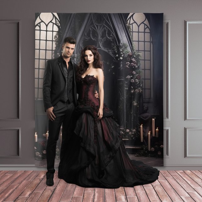 Moody Gothic Dark Alter Burgundy Flowers XLarge Tapestry (Creator Uploaded)