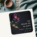 Moody Gothic Dark Purple Black Peony Wedding Square Sticker<br><div class="desc">Moody Gothic Purple Black Peonies Theme Collection.- it's an elegant watercolor Illustration of moody dark purple gothic floral perfect for your luxury gothic wedding and parties. It’s very easy to customize,  with your personal details. If you need any other matching product or customization,  kindly message via Zazzle.</div>