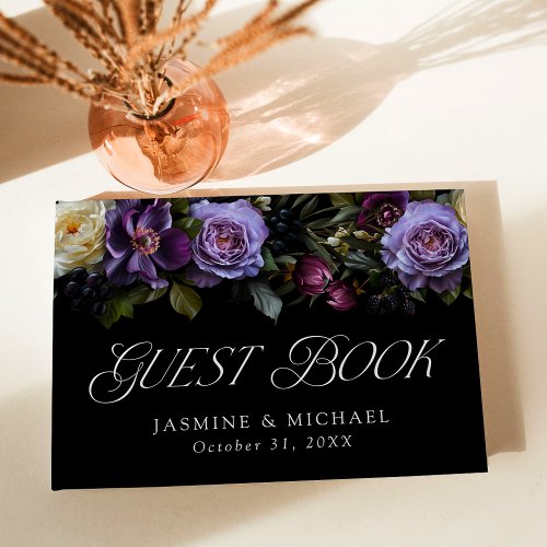 Moody Gothic Floral Wedding Guest Book