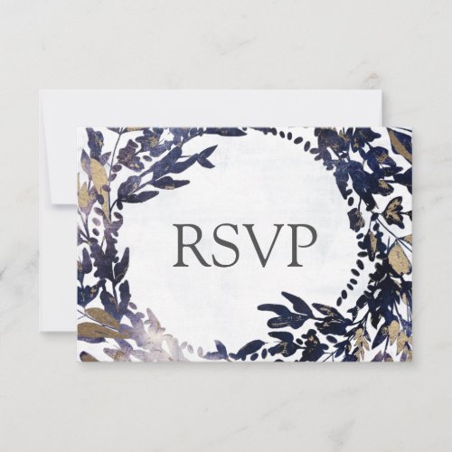 Moody Gothic Floral Wreath with hints of deep ste RSVP Card