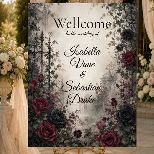 Moody Gothic Garden Wedding Foam Board
