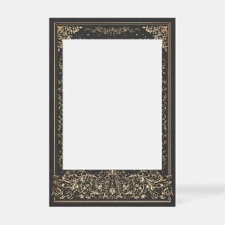Moody Gothic Gold & Black Wedding Selfie Frame