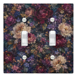 Moody gothic Impressionist Floral Garden home Light Switch Cover