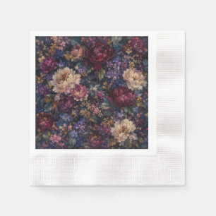Moody gothic Impressionist Floral Garden home Napkins