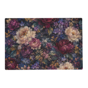 Moody gothic Impressionist Floral Garden home Placemat