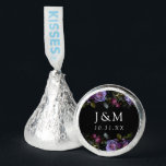 Moody Gothic Purple Floral Monogram Wedding Hershey®'s Kisses®<br><div class="desc">Elegant floral wedding Hershey's Kisses featuring a top and bottom border of burgundy and purple flowers with lush green leaves and dark berries. Personalize the purple floral Hershey's Kisses with your monogram initials and wedding date. Designed to coordinate with our Moody Gothic Floral wedding collection.</div>
