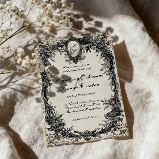 Moody Gothic Romance Wedding Invitation (Creator Uploaded)