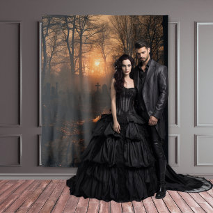 Moody Gothic Sunset Graveyard XLarge Tapestry
