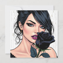 Moody Gothic Woman with Rose Dark Aesthetic