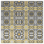 Moody Gray Gold Geometric Cotton Twill Yardage Fabric