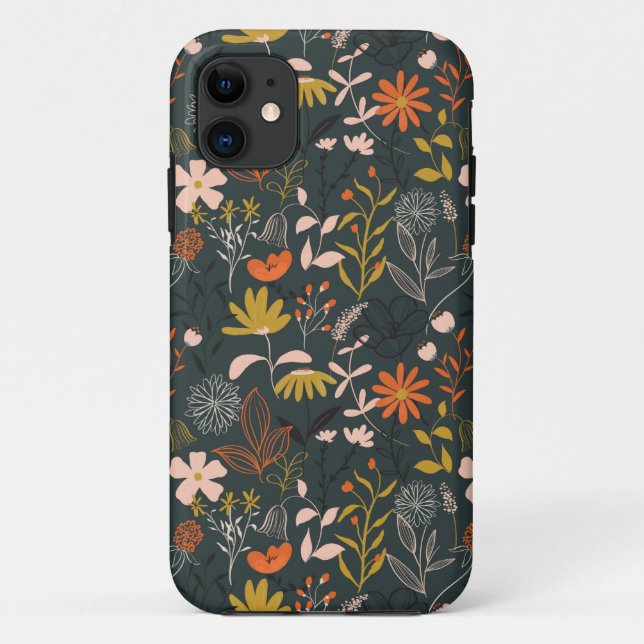 Moody Green Floral Case-Mate iPhone Case (Back)