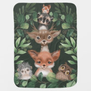 Moody Green Woodland Forest Animals Baby Nursery Baby Blanket at Zazzle