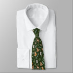 Moody Green Woodland Forest Animals Greenery Neck Tie<br><div class="desc">This adorable design belongs to our FOREST FABLE collection. It features our original watercolor illustration depicting whimsical woodland animals and elegant botanical greenery leaves.</div>
